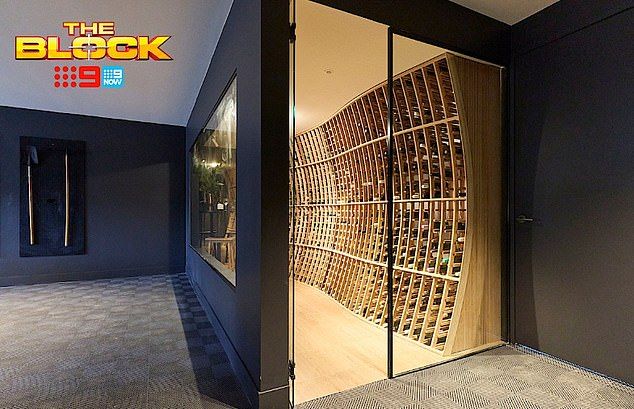 Courtney and Sev ordered a 'custom artisan wine cellar rack' (pictured), for which they paid just $14,500, while similar structures can cost as much as $100,000